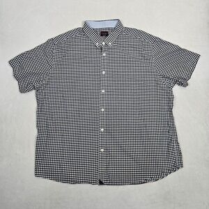 Untuckit CENSIO Short Sleeve Shirt Size XXXL Navy Gingham Button Down